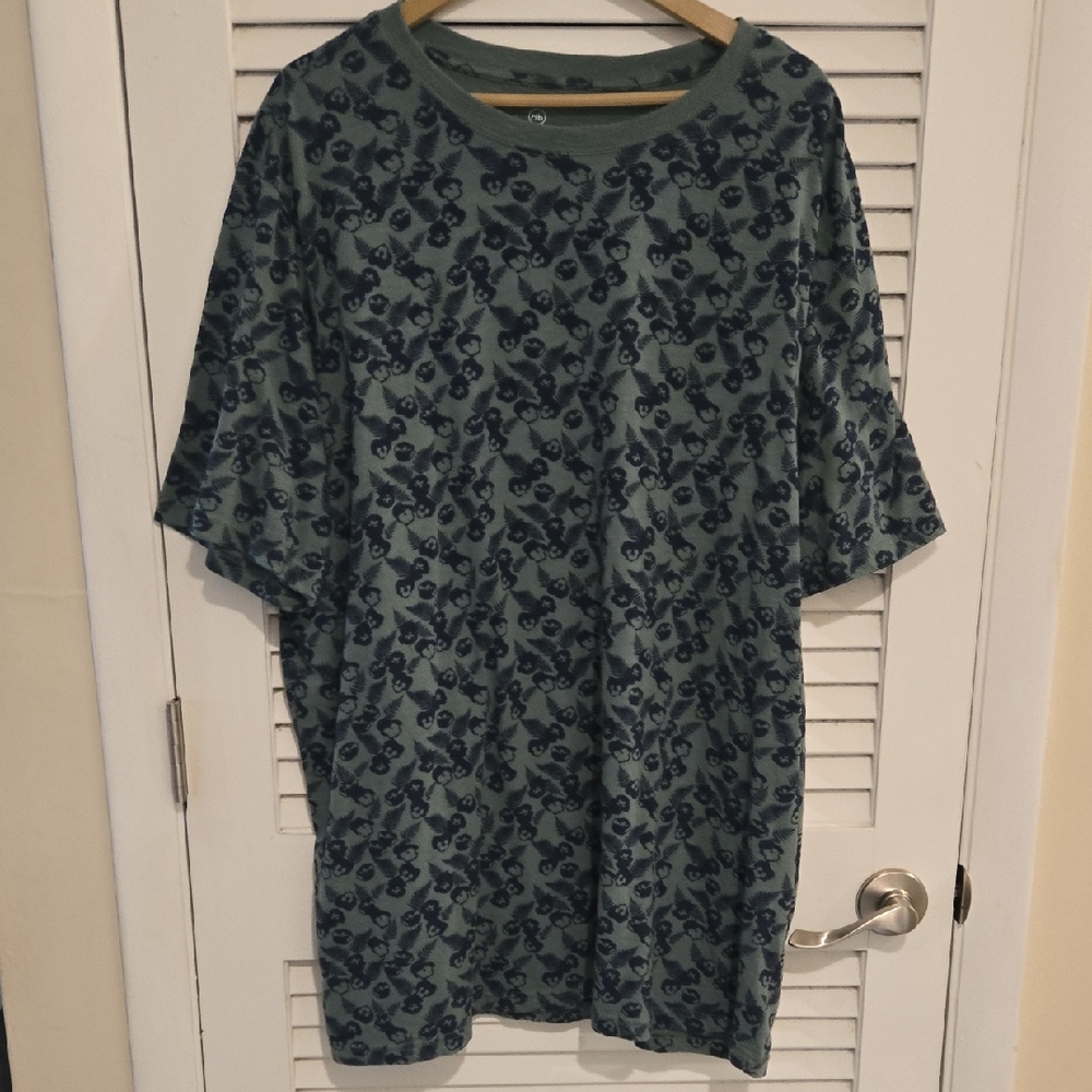 DXL HB 2XLT Men's Green and Blue floral Shirt